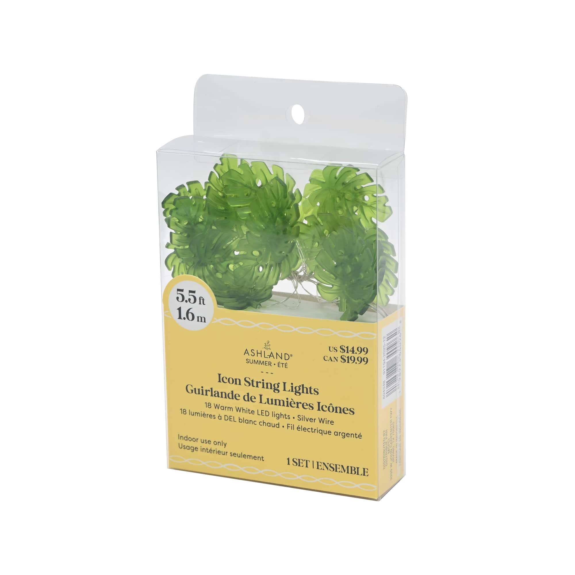 18ct. Monstera Icon LED String Lights by Ashland®